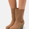 Anna Field Winter Boot - Wedge Ankle Boots - Cognac