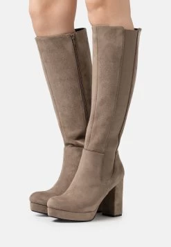 High Heeled Boots - Taupe