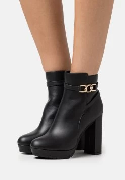 Anna Field Leather- Platform Ankle Boots - Black