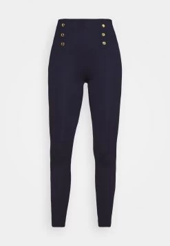 Anna Field Punto Leggings With Button Detail - Leggings - Trousers - Dark Blue -Anna Field 46a980d243e44bd0bc0b317bca04d1ba