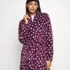 Anna Field Dressing Gown - Dark Red/Beige