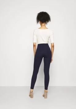 Anna Field Punto Leggings With Button Detail - Leggings - Trousers - Dark Blue -Anna Field 6a6a1fb3054d400dba65f09e4aedb3ad