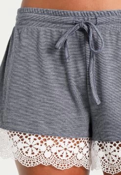 Anna Field Sarah Short Pj Set- Pyjama Set - Off-White/Dark Blue -Anna Field 6f89a2a5cdf84a3c8c843968bd01c00e