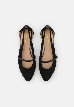 Anna Field Leather - Ankle Strap Ballet Pumps - Black -Anna Field 793b8fa11c7644bbb628deebef466ba1