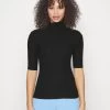 Slim Turtleneck Half Sleeves - Basic T-Shirt - Black -Anna Field 7c48fa9838f64079a40f1cbf373281c0