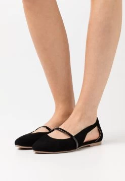 Anna Field Leather - Ankle Strap Ballet Pumps - Black