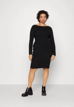 Offener Rücken Mini Strickkleid - Shift Dress - Black