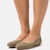 Leather- Ballet Pumps - Olive