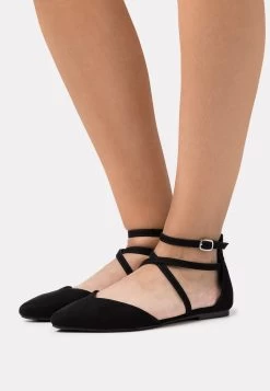 Anna Field Ankle Strap Ballet Pumps - Black