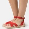 Anna Field Leather - Platform Sandals - Red -Anna Field e66e9b71fc074ffd9c153feb15ed84ce