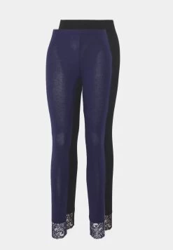 Anna Field 2 Pack - Leggings - Trousers - Black/Dark Blue -Anna Field f0ddefff1d624b34b51e4da0bf0bb56c